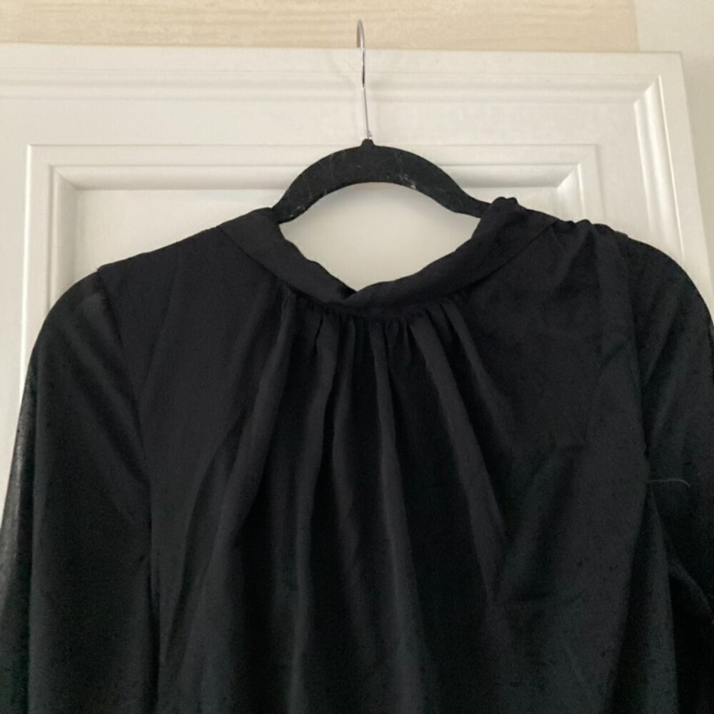 NWT Elliatt Free People Character Midi Dress Asymmetrical Long Sleeve Black Sz S - Picture 9 of 12